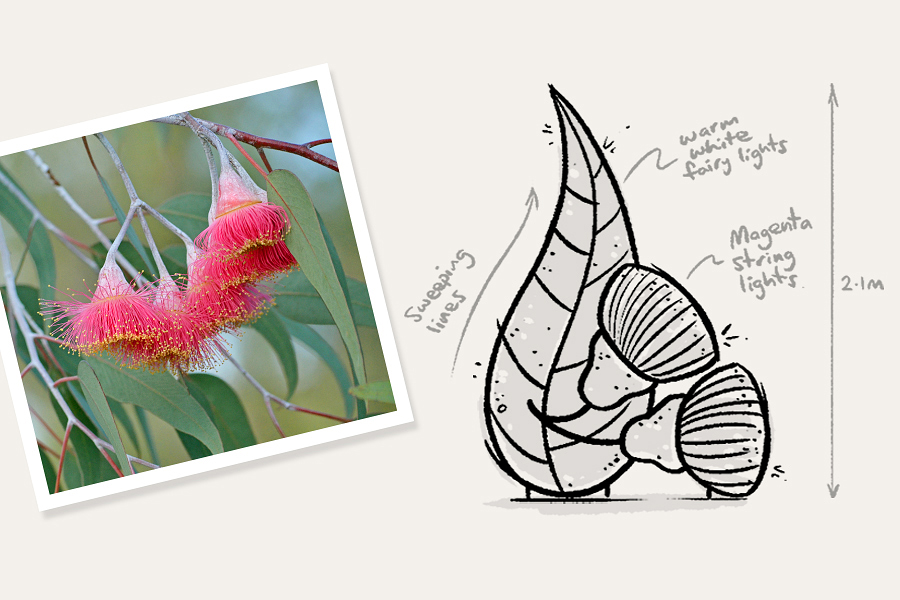 A motif inspired by iconic elements of Australian flora and natural objects.